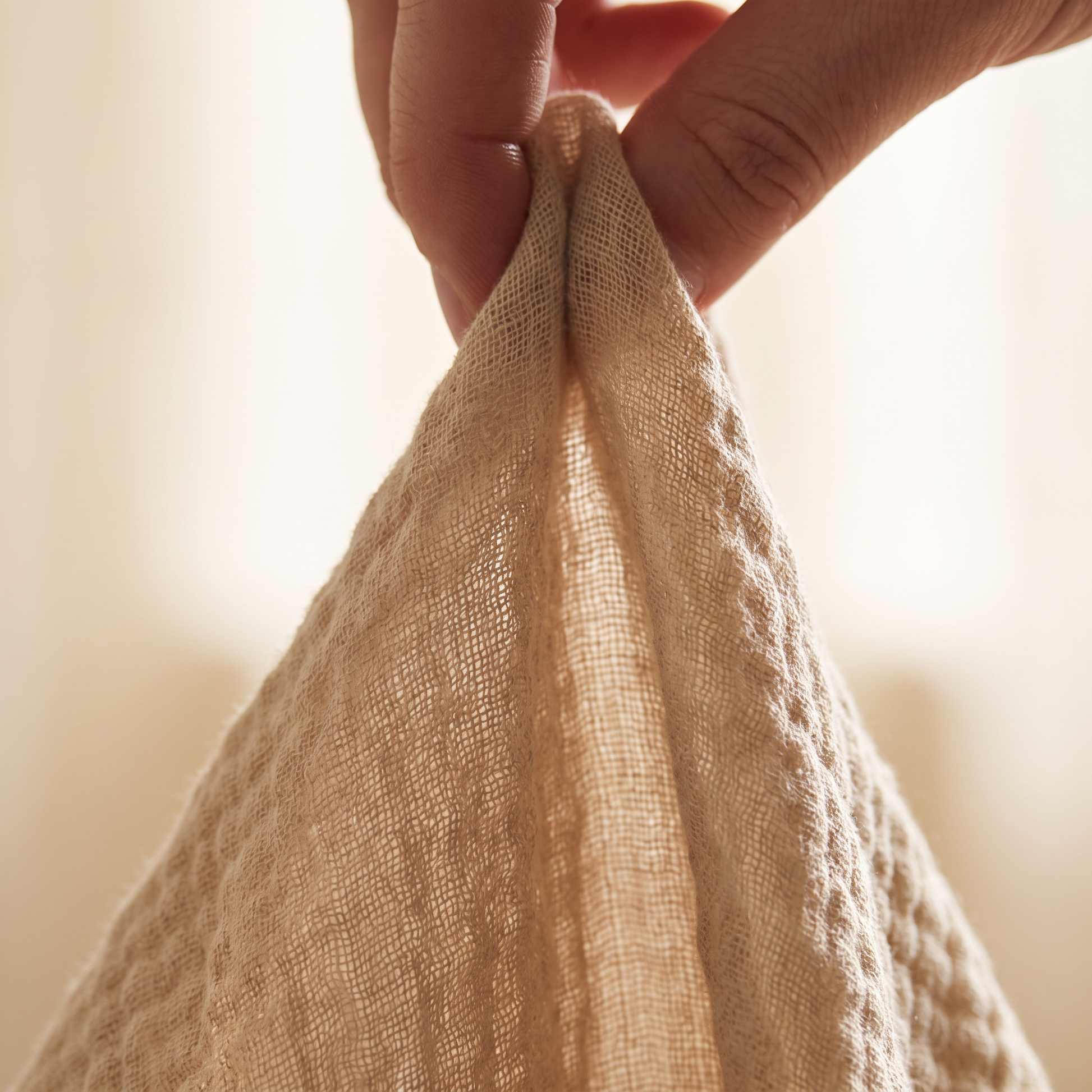 The airy open weave up close — detail