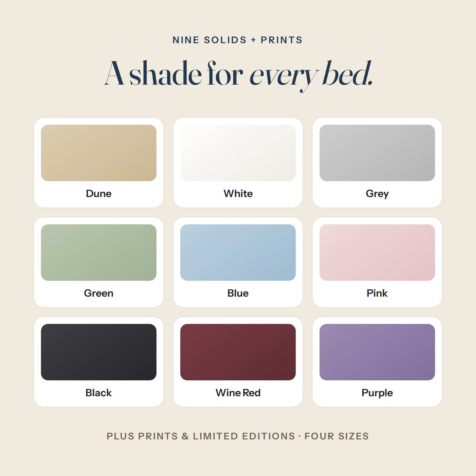 Nine solids plus prints