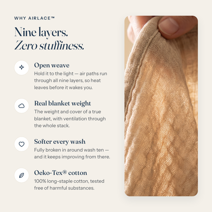Why AirLace — nine layers, zero stuffiness