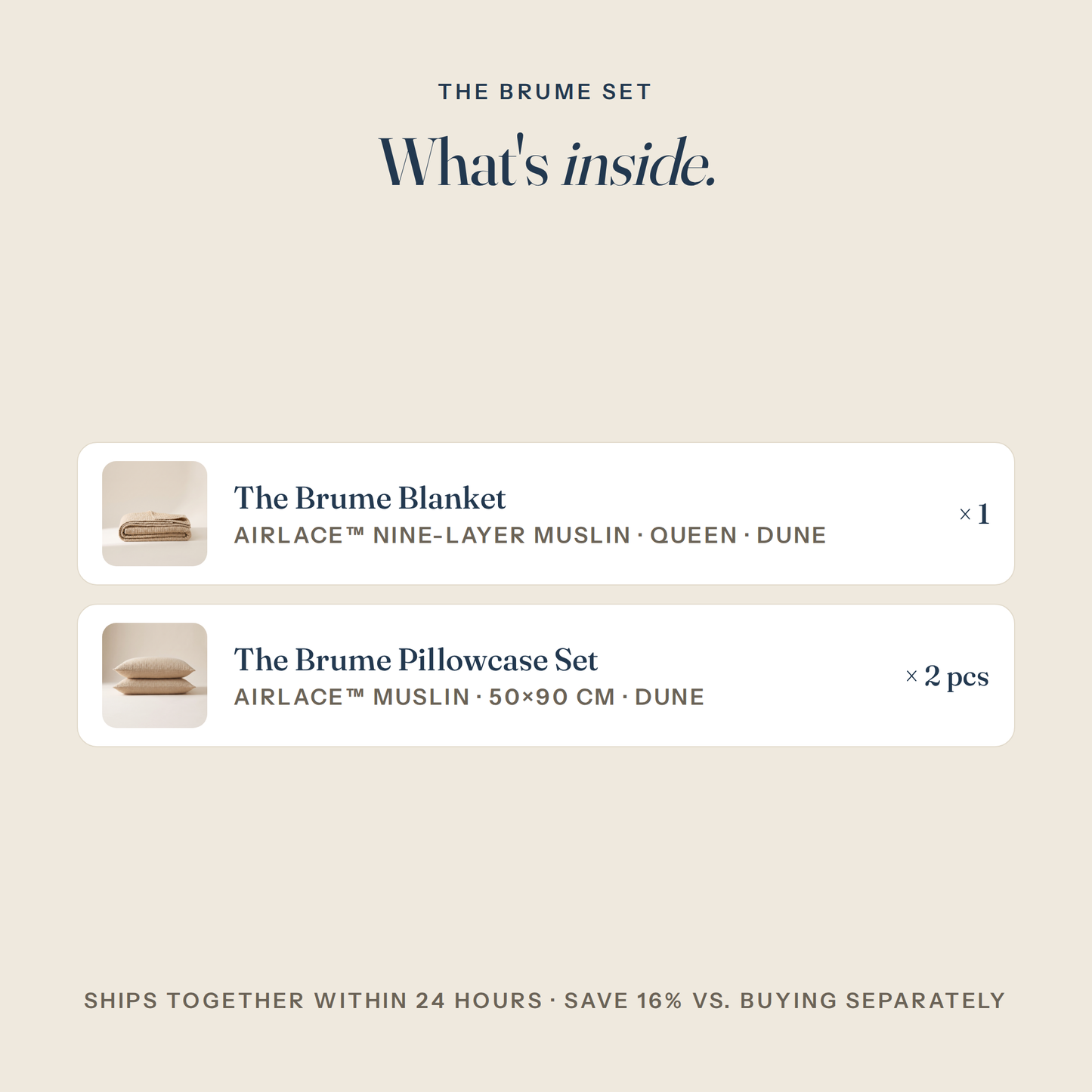 What's inside the Brume Set