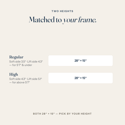 Two heights — matched to your frame
