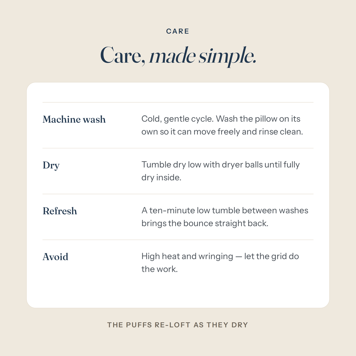 Care instructions