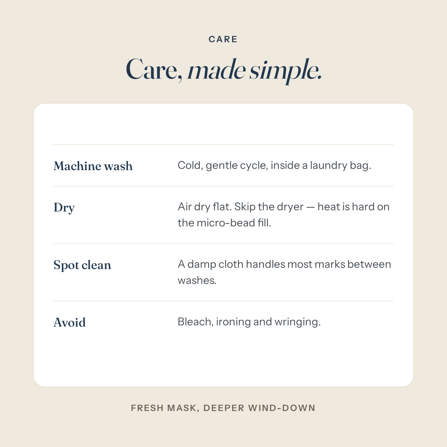 Care instructions